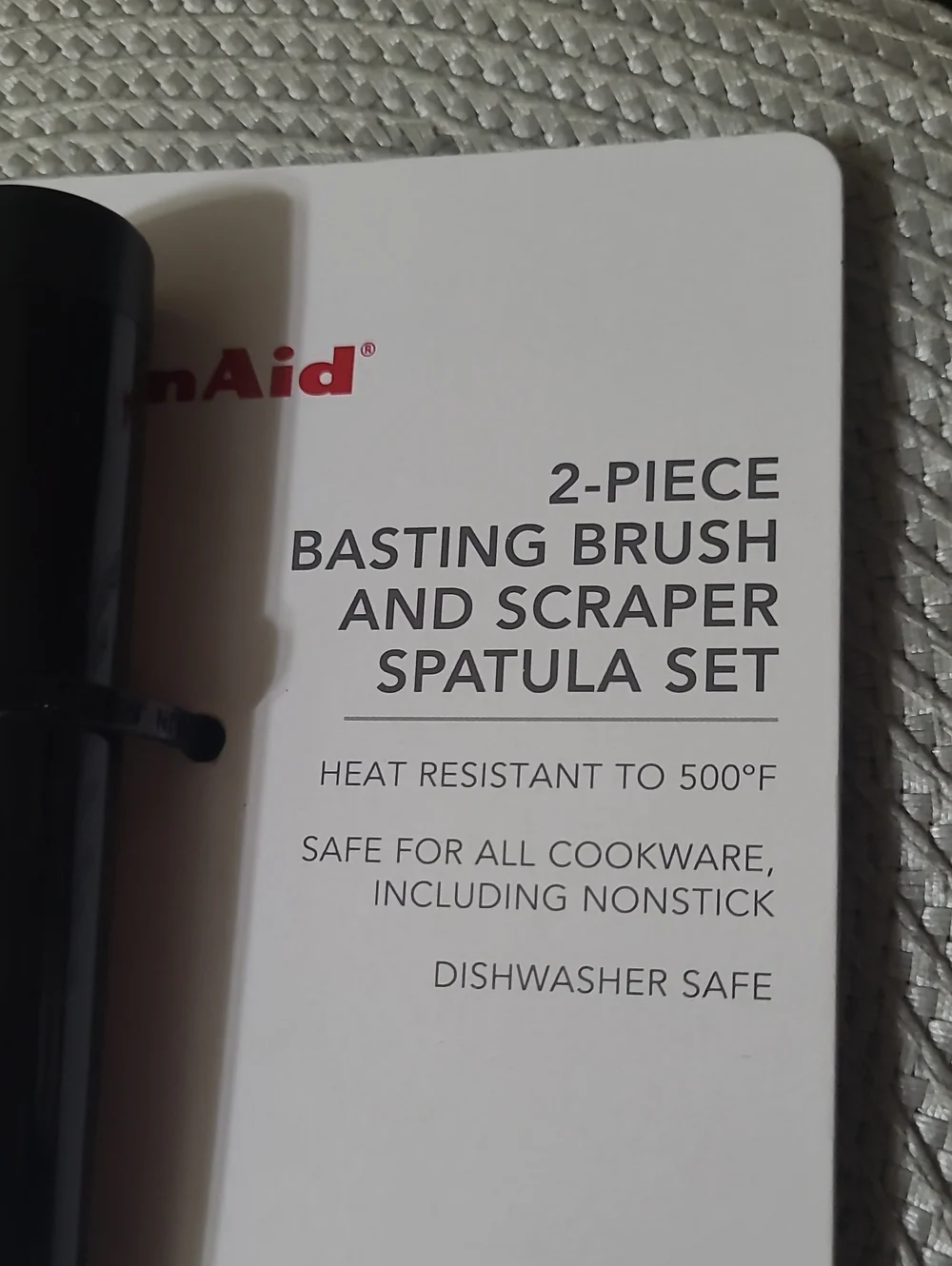 KitchenAid Black Silicone Basting Brush & Scraper Spatula Set